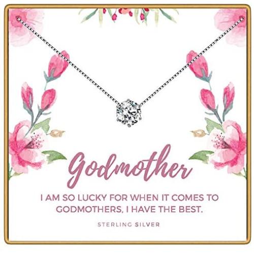 KEDRIAN Godmother Necklace, 925 Sterling Silver, Godmother Gifts from Godchild, Fairy Godmother Gifts, Pendant Gifts for Godmother, Godmother Necklace for Women