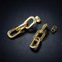 Barzel 18K Gold Plated Symmetrical Chain Link Dangling Earrings
