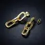 Barzel 18K Gold Plated Symmetrical Chain Link Dangling Earrings