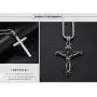 Cross Necklace for Men Stainless Steel Silver Gold Crucifix Pendant Necklace Simple Jewelry Gifts, 22 inches Chain Cross Necklace for Men Stainless Steel Silver Gold Crucifix Pendant Necklace Simple Jewelry Gifts, 22 inches Chain