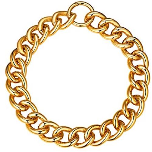 U7 Thick Chain Choker Men Women Fashion Alloy Gold Looking Chunky Oversize Link Necklace 16'' 18'' 20'' 22''