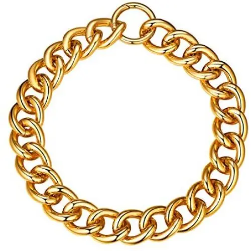 U7 Thick Chain Choker Men Women Fashion Alloy Gold Looking Chunky Oversize Link Necklace 16'' 18'' 20'' 22'' U7 Thick Chain Choker Men Women Fashion Alloy Gold Looking Chunky Oversize Link Necklace 16'' 18'' 20'' 22''