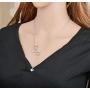 SXNK7 Stainless Steel Stethoscope Lariat Necklace Heartbeat Pendant for Doctor Nurse Jewelry (Silver Tone)
