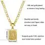 Joycuff Initial Necklaces for Women Men Square Letter Pendant Personalized Handmade 26 Alphabets from A-Z Simple Unique 18K Gold Plated Stainless Steel Jewelry