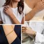 ÌF ME 9 PCS Chain Bracelets Set for Women Adjustable Fashion Paperclip Link Beaded Italian Cuban Chunky Flat Cable Chain Bracelets Jewelry for Women Girls Gift