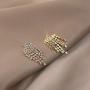 Rhinestone Chandelier Tassel Dangle Earrings Dainty Short Fringe Chain Earrings