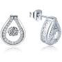 YL Teardrop Stud Earrings 925 Sterling Silver Dancing Diamond Halo Earrings 1.42ct Created Emerald/Ruby/Sapphire/Zirconia Jewelry