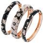 UJOY Womens Multi-Colors Cloisonne Bracelet Gold Plated Flower Hollowed Enameled Hinged Cuff Bangles Jewelry Gift 88A10