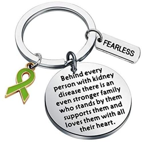 WSNANG Kidney Disease Awareness Jewelry Behind Every Person with Kidney Disease There is Stronger Family Supports Them Keychain Kidney Disease Fighter Gift