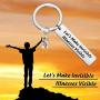 CENWA Mental Health Awareness Gift Invisible Illness Keychain Hope Ribbon Jewelry Lets Make Invisible Illnesses Visible Keychain
