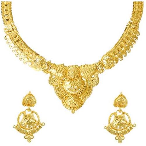 bodha 22K Gold Plated Traditional Indian Bollywood Necklace Jewellery Set for Women (SJ_2648)