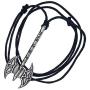 Medieval Jewelry Celtic Viking Double Edges Edged Headed Battle Barbarian Axe Ax Axes Labrys Pewter Mens Pendant Necklace Protection Amulet Good Luck Lucky Charm Wealth Money w Black Adjustable Cord