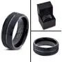 Charming Jewelers Tungsten Wedding Band Ring 8mm Men Women Comfort Fit Grey Black 18K Yellow Gold Plated Bevel Edge Brushed Polished Charming Jewelers Tungsten Wedding Band Ring 8mm Men Women Comfort Fit Grey Black 18K Yellow Gold Plated Bevel Edge Brushed Polished