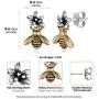 Nofade Silver Cute Flower Bumble Bee Earrings Studs for Women Teen Girls 925 Sterling Silver & Brass Small Animal Studs Earrings Hypoallergenic Earrings for Sensitive Ears Nofade Silver Cute Flower Bumble Bee Earrings Studs for Women Teen Girls 925 Sterling Silver & Brass Small Animal Studs Earrings Hypoallergenic Earrings for Sensitive Ears