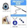 Picano 2 Pcs Turkish Evil Eye Pendant Necklace Evil Eyes Bracelet Hamsa Hand of Fatima Bracelet Lucky Protection Jewelry Set