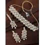 I Jewels Indian Bollywood Gold Plated Ethnic Faux Kundan Party Wear Jewelry Set with Earrings & Maang Tikka for Women (IJ164W)