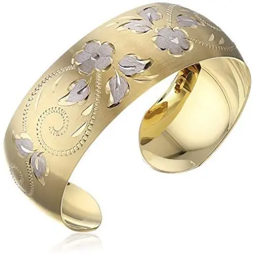 14k Yellow Gold-Filled Hand Engraved Cuff Bracelet