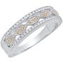 Dazzlingrock Collection Round Gemstone & Diamond Ladies Vintage Style Wedding Band, Sterling Silver