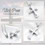 Stainless Steel Cross Memorial Cremation Ashes Urn Pendant Necklace Keepsake Jewelry Urn