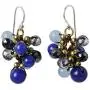 NOVICA Blue Quartz .925 Sterling Silver Glass Beaded Cluster Earrings Blue Cattlelaya NOVICA Blue Quartz .925 Sterling Silver Glass Beaded Cluster Earrings Blue Cattlelaya