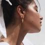 MYEARS Women Gold Huggie Hoop Earrings Clam Shell Hollow Star Cross Lightning Lock Spike Dangle Drop 14K Gold Filled Tiny Boho Beach Simple Delicate Handmade Hypoallergenic Jewelry Gift