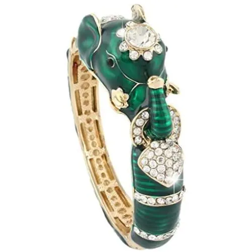 EVER FAITH Womens Austrian Crystal Enamel Adorable Elephant Bangle Bracelet EVER FAITH Womens Austrian Crystal Enamel Adorable Elephant Bangle Bracelet