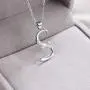 Cat Eye Jewels Big Lettle A M Initial Necklace 925 Sterling Silver Name Cubic Zirconia CZ Pendant Gifts Necklaces Jewelry for Boys Girls Women