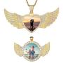 DOSBOO DIY Picture Necklace Personalized Custom Photo Angel Wing & Heart-Shaped & Round Pendant with 18 Gold Silver Rope Chain Hip Hop Jewelry