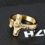 HZMAN Vintage Stainless Steel Jesus Cross Band INRI Crucifix Ring Silver Gold