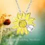 Sunflower Ladybug Necklace Opal Daisy Flower Pendant 925 Sterling Silver Flower Jewelry Gifts for Women Girlfriend Mothers Day Birthday