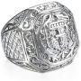 Trendsmax 316L Stainless Steel Signet Ring for Men Boys Carved Cross Crown Silver Tone Finger Ring Gothic Cool Size 8-13