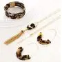 Leopard Jewelry Set Leopard Leather Bracelets Dangle Earring Pendant Necklace for Women Leopard Jewelry Set Leopard Leather Bracelets Dangle Earring Pendant Necklace for Women