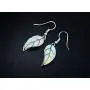Barzel 18K White Gold/Rose Gold Plated Created White or Green Opal Leaf Drop Dangling Earrings Barzel 18K White Gold/Rose Gold Plated Created White or Green Opal Leaf Drop Dangling Earrings