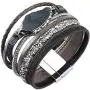 AZORA Leather Cuff Bracelet Multi Rope Wrap Bracelets with Stone Cuffs Bangle for Women Teen Girl AZORA Leather Cuff Bracelet Multi Rope Wrap Bracelets with Stone Cuffs Bangle for Women Teen Girl