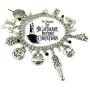 Nightmare Before Christmas 9 Themed Charms Silvertone Metal Charm Bracelet