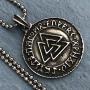 Norse Viking Celtic Jewelry Valknut Odin Elder Futhark Rune Protection Amulet Unisex Boys Mens Pendant Necklace Charm for men w silver ball chain