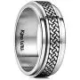 King Will INTERTWINE 8mm Mens Stainless Steel Wedding Ring Spinner Statement Band Knot Design High Polished