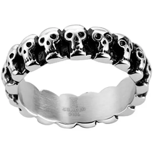6mm Stainless Steel Gothic Skull Biker Ring 6mm Stainless Steel Gothic Skull Biker Ring