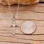 Charms Cross Pendant Necklace with Cubic Zirconia, Platinum Plated Stainless Steel Christian Jewelry for Women ZY061 Charms Cross Pendant Necklace with Cubic Zirconia, Platinum Plated Stainless Steel Christian Jewelry for Women ZY061