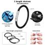 FaithHeart Personalized Mens ID Bracelets, Braided Leather Cord Wristband, Customized Beads Identification Bracelet Length 18-22CM with Delicate Packaging