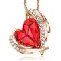 CDE Love Heart Pendant Necklaces for Women Silver Tone Rose Gold Tone Crystals Birthstone Valentines Day Jewelry Gifts for Women Party/Anniversary Day/Birthday