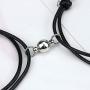 Customize Attraction Rope Braided 2pcs Bracelets with Magnetic Bells 4 Sides Engraved Perfect Jewelry Gift for Couple,Familier,Sisters,Bestfriends