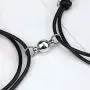 Customize Attraction Rope Braided 2pcs Bracelets with Magnetic Bells 4 Sides Engraved Perfect Jewelry Gift for Couple,Familier,Sisters,Bestfriends