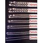 Harlembling Real Solid 925 Sterling Silver Cuban Chain - Flat Curb Necklace 2-14mm - Great for Pendants Or Wear Alone - 3-220 Grams Heavy - Mens Or Ladies - Italy Made
