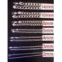 Harlembling Real Solid 925 Sterling Silver Cuban Chain - Flat Curb Necklace 2-14mm - Great for Pendants Or Wear Alone - 3-220 Grams Heavy - Mens Or Ladies - Italy Made