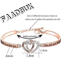 FAADBUK Christian Gifts Christian Bracelet Psalm 46:5 God is Within Her She Will Not Fall Jewelry Bracelet Religious Gift Jewelry for Women Girls