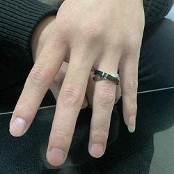Topsteel Cross Ring for Men Women Stainless Steel Two-Tone 3mm Interlocked Rolling Couple X Rings, with Gift Box