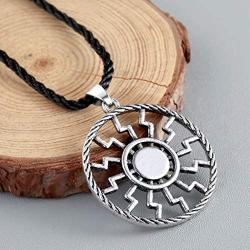 Jinleansu Slavic Kolovrat Pendant Wheel Amulet and Talisman Pagan Mens Womens Necklaces Jewelry Gift