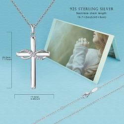 AmorAime 925 Sterling Silver Cross Necklace for Women Infinity Necklace for Girlfriend Cross Jewelry Gifts for Christmas, Birthday or Anniversary