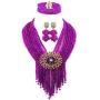 aczuv 8 Rows Costume African Beads Nigerian Necklace Bridal Wedding Jewelry Sets for Women …